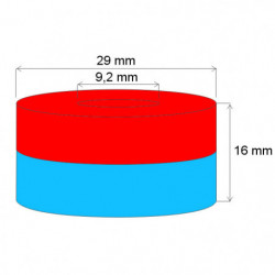 Неодимов магнит пръстен диам.29x диам.9,2x16 N 80 °C, VMM10-N50