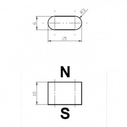 Неодимов магнит куб 15x6x10 (R3) N 120 °C, VMM4H-N35H