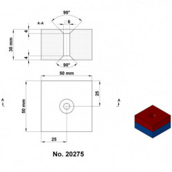 Неодимов магнит куб 50x50x30 N 80 °C, VMM10