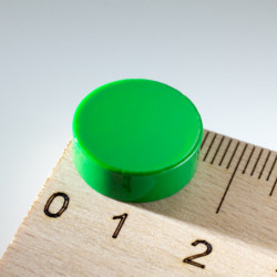 По-дебел цветен магнит кръгъл диам.15x5 зелен