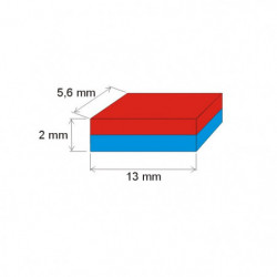 Неодимов магнит куб 13x5,6x2 P 180 °C, VMM5UH-N35UH