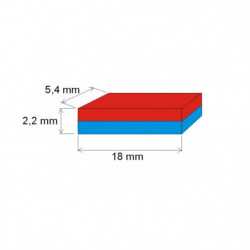 Неодимов магнит куб 18x5,4x2,2 P 180 °C, VMM7UH-N42H