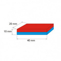 Неодимов магнит куб 40x20x10 N 80 °C, VMM10-N50