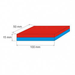 Неодимов магнит куб 100x50x15 N 80 °C, VMM4-N35