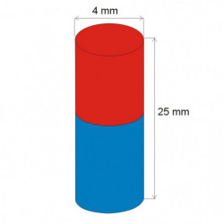 Неодимов магнит цилиндър диам.4x25 N 80 °C, VMM7-N42
