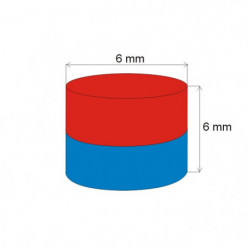 Неодимов магнит цилиндър диам.6x6&nbsp_N 80 °C, VMM4-N35