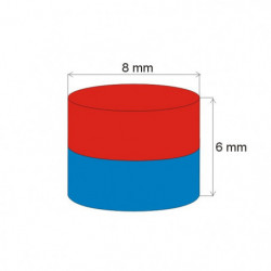 Неодимов магнит цилиндър диам.8x6&nbsp_N 80 °C, VMM4-N35