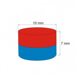Неодимов магнит цилиндър диам.10x7 N 80 °C, VMM7-N42