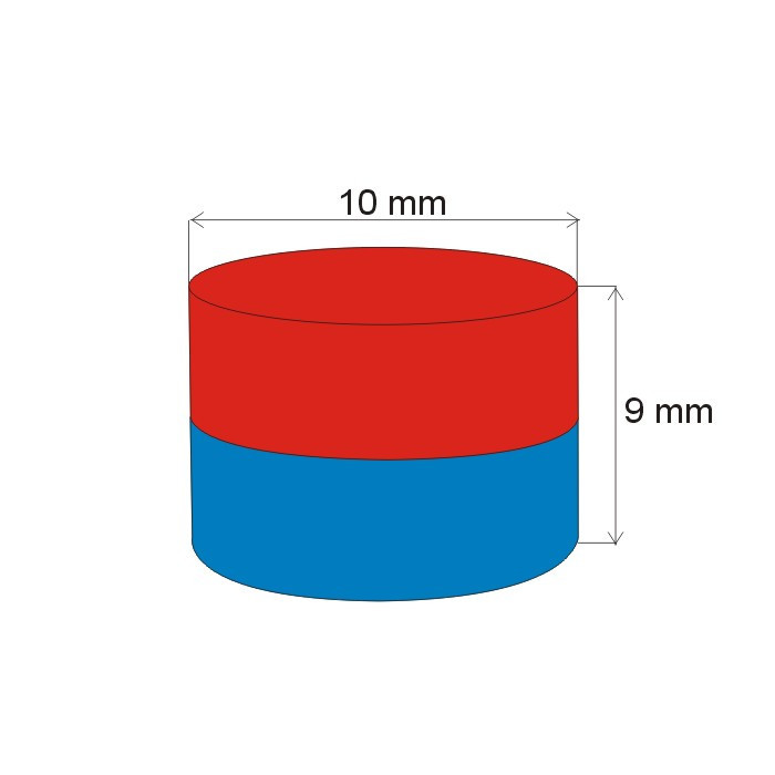 Неодимов магнит цилиндър диам.10x9 N 80 °C, VMM4-N30