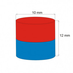 Неодимов магнит цилиндър диам.10x12 N 80 °C, VMM4-N35