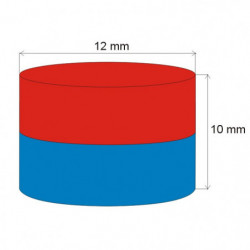Неодимов магнит цилиндър диам.12x10 N 80 °C, VMM4-N35
