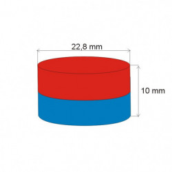 Неодимов магнит цилиндър диам.22,8x10 N 80 °C, VMM5