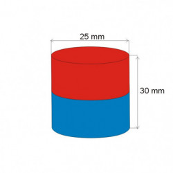 Неодимов магнит цилиндър диам.25x30 N 80 °C, VMM4-N35